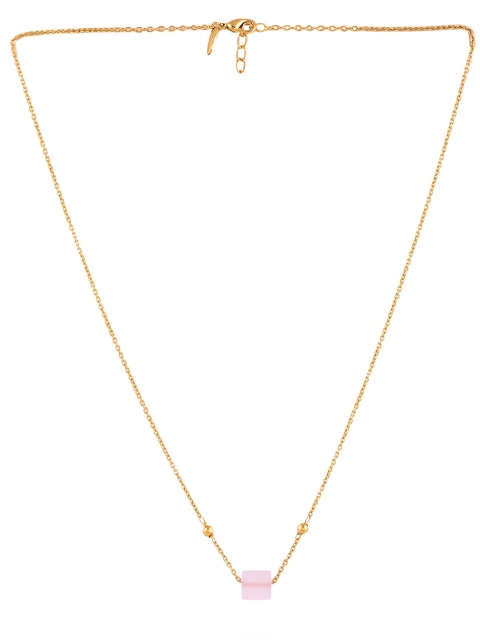 

Amaltaas Gold-Plated & Pink Quartz Handcrafted Necklace
