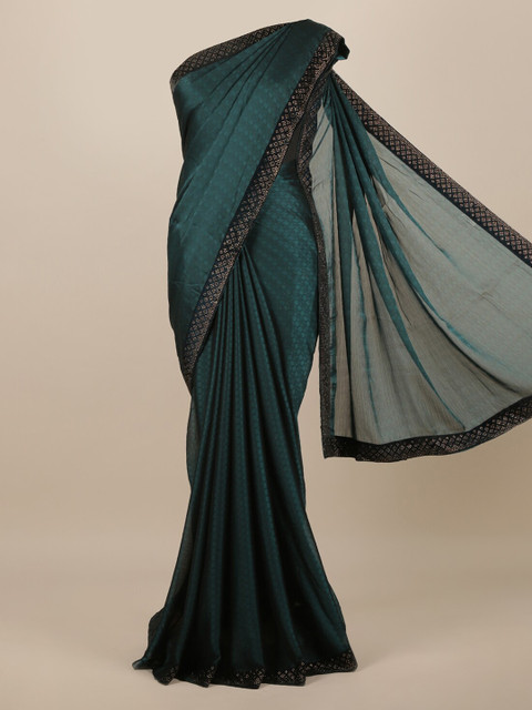

Pothys Blue Woven Design Poly Chiffon Saree