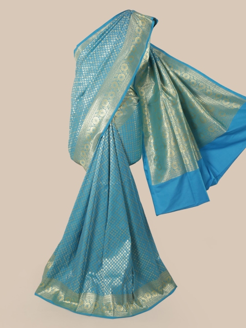 

Pothys Blue Pure Silk Woven Design Banarasi Saree