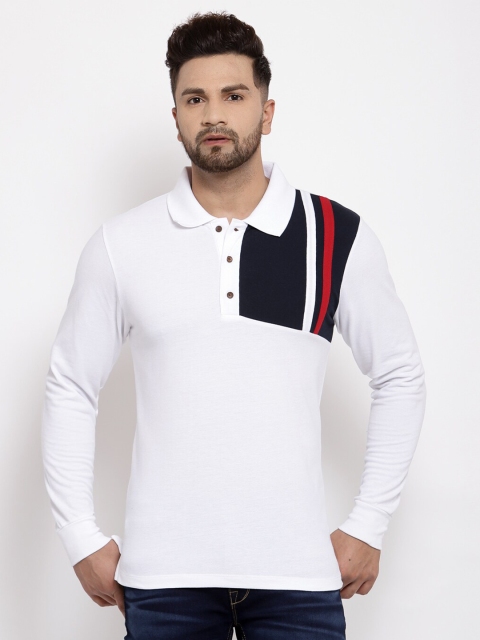 

Kalt Men White Polo Collar T-shirt
