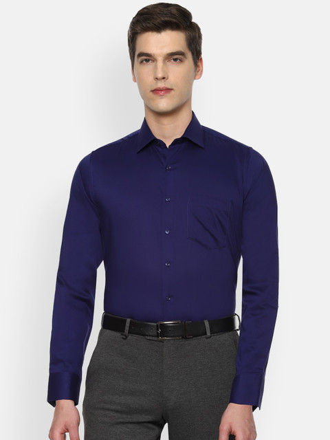 

Van Heusen Men Navy Blue Slim Fit Solid Formal Shirt