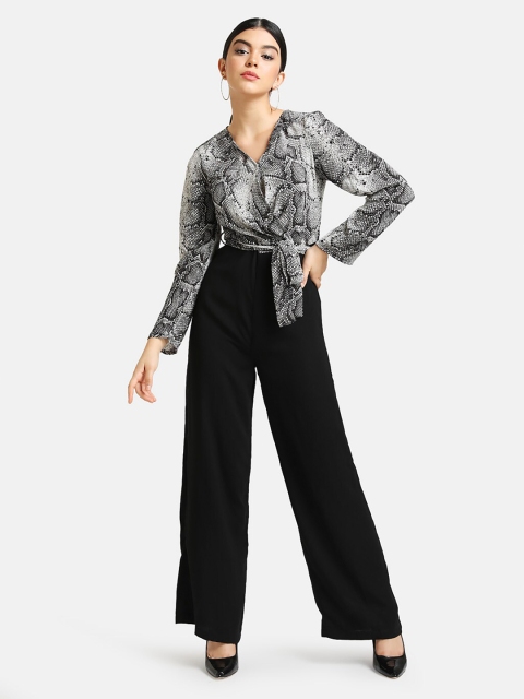 

Kazo Women Black & White Printed Two-Piece Jumpsuit