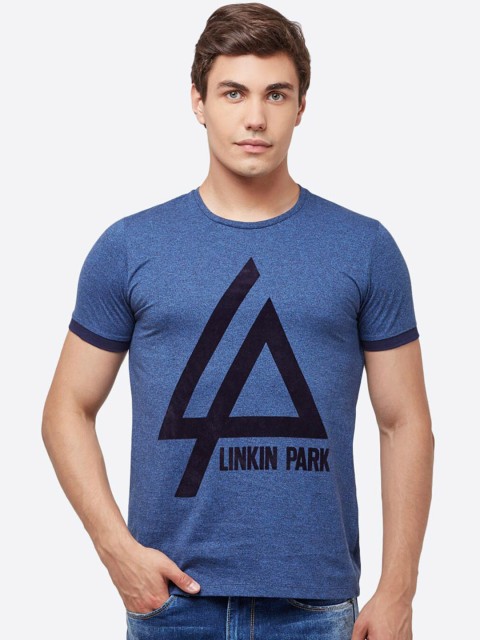 

Free Authority Men Blue Printed Round Neck T-shirt