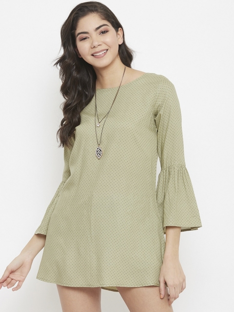 

SECRETS BY ZEROKAATA Green A-Line Mini Dress