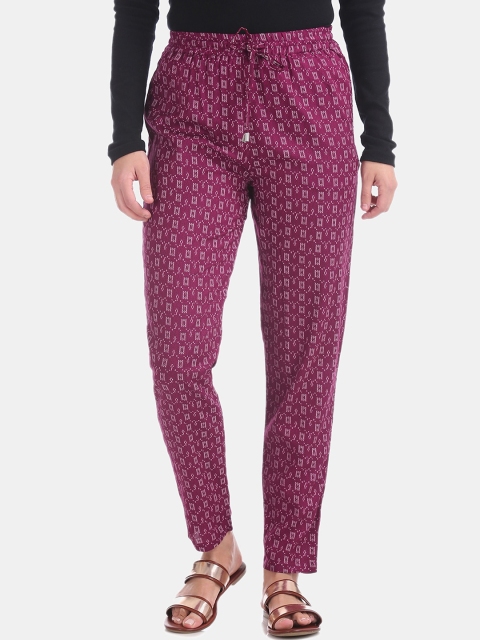 

Cherokee Women Magenta Printed Regular Trousers
