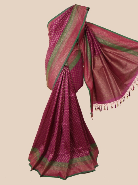

Pothys Burgundy Pure Silk Woven Design Banarasi Saree