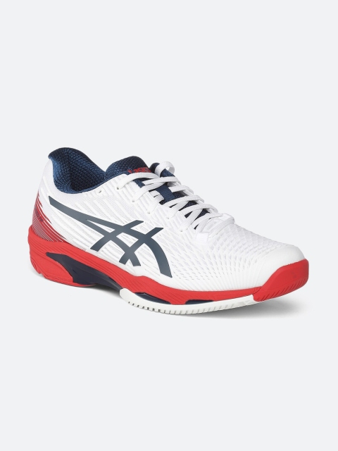 

ASICS Men White Leather Solution Speed FF 2 Tennis Shoes