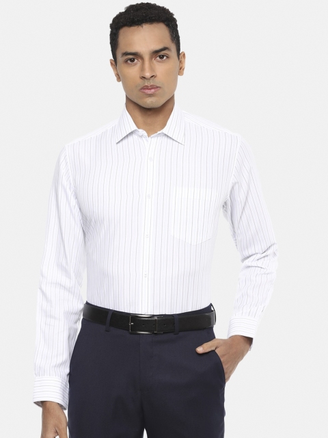 

Van Heusen Men White & Blue Regular Fit Striped Formal Shirt