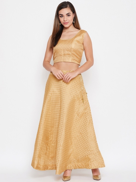 

TULIP 21 Beige Ready to Wear Self-Design Lehenga with Blouse