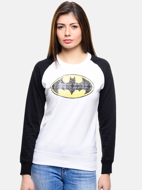 

Free Authority Women White & Black Batgirl Printed Round Neck T-shirt