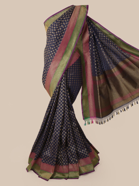 

Pothys Navy Blue Pure Silk Woven Design Banarasi Saree