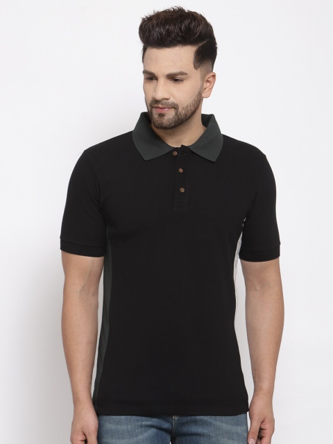 

Kalt Men Black Polo Collar T-shirt