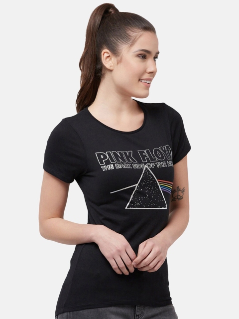 

Free Authority Women Black Pink Floyd Printed T-shirt