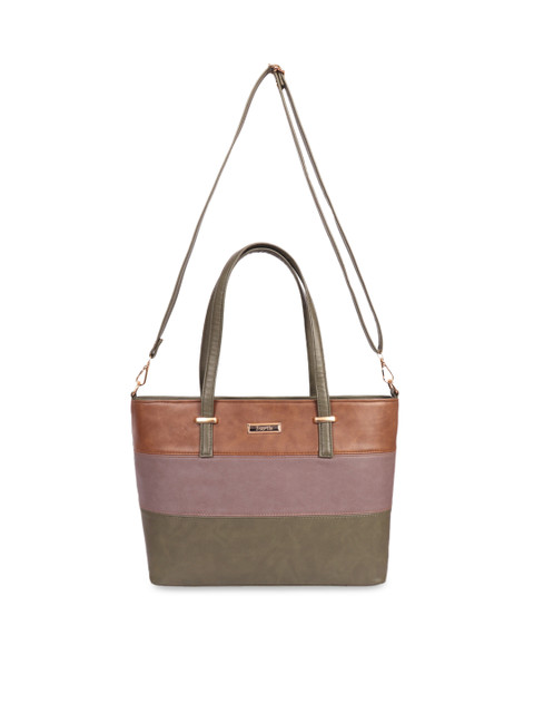 

Ratans Olive Green & Brown Colourblocked Shoulder Bag