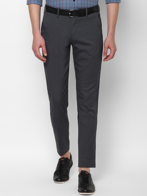 

Allen Solly Men Charcoal Grey Regular Fit Self Design Semi Formal Trousers