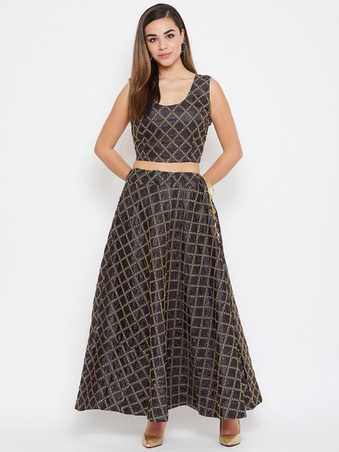 

TULIP 21 Women Black Embellished Lehenga Choli set