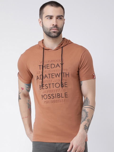 

Rex Straut Jeans Men Orange Typography Printed Slim Fit Tshirts