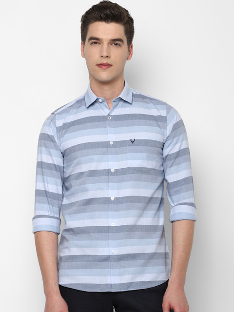 

Allen Solly Men Blue Slim Fit Striped Casual Shirt