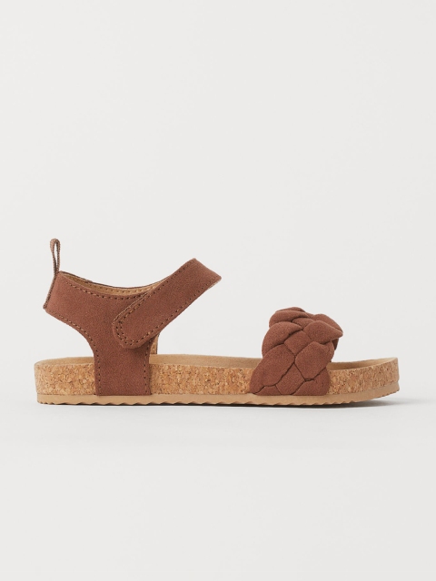 

H&M Girls Brown Solid Braided Sandals