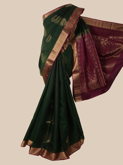 

Pothys Green Pure Silk Woven Design Kanjeevaram Saree