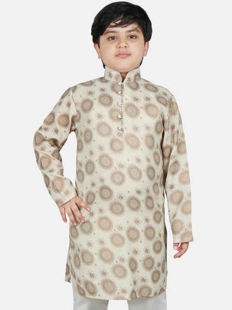 

SG YUVRAJ Boys Beige Ethnic Motifs Printed Kurta