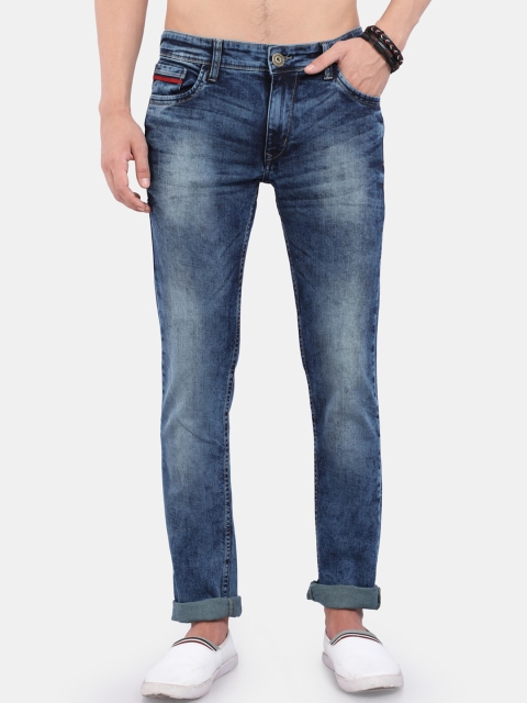 

VUDU Men Navy Blue Smart Slim Fit Heavy Fade Stretchable Jeans