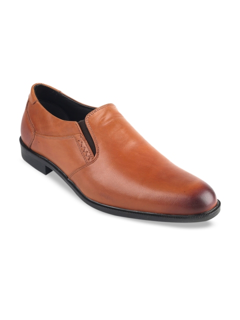 

MISSALI 1932 Men Tan Brown Solid Leather Formal Slip-Ons