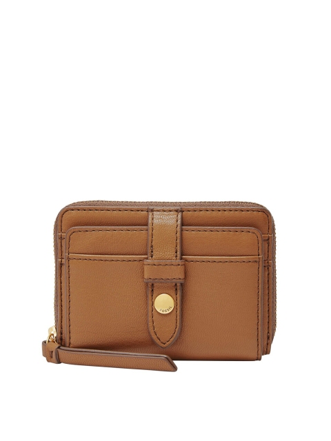 

Fossil Women Brown Solid Three Fold Wallet