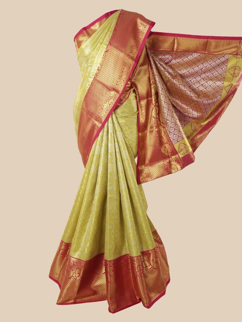 

Pothys Yellow Woven Design Pure Silk Saree