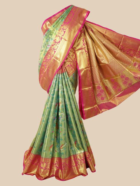 

Pothys Green Woven Design Pure Silk Saree