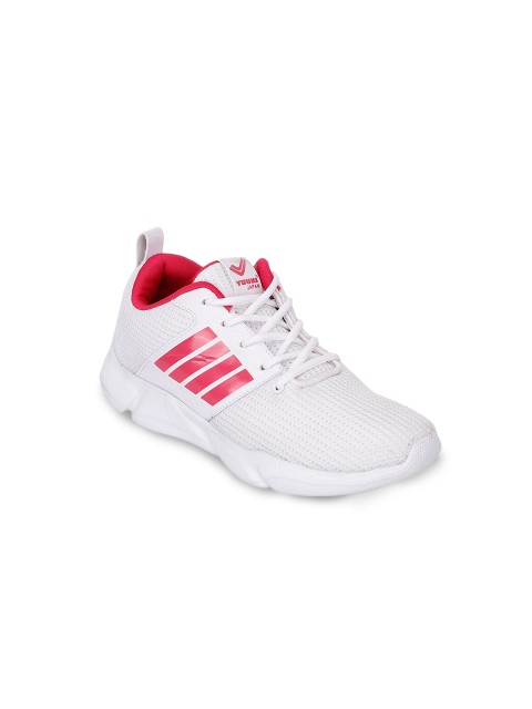 

Yuuki Women White & Pink Mesh Running Shoes