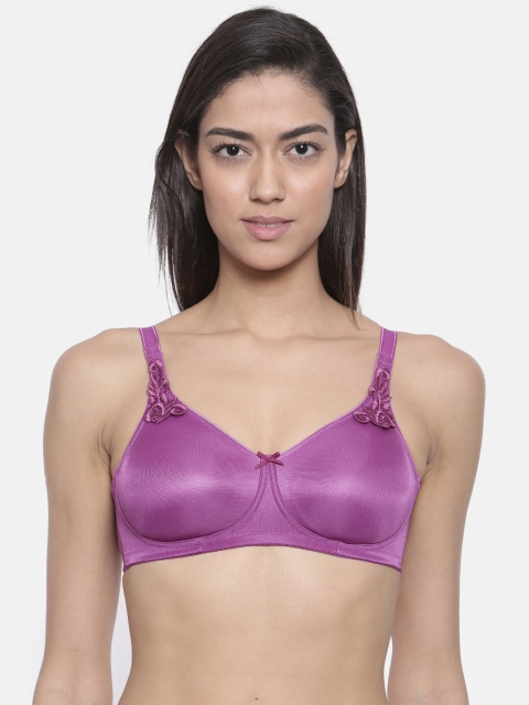 

Bitz Purple Solid Non-Wired Non Padded Minimizer Bra FM Bitz