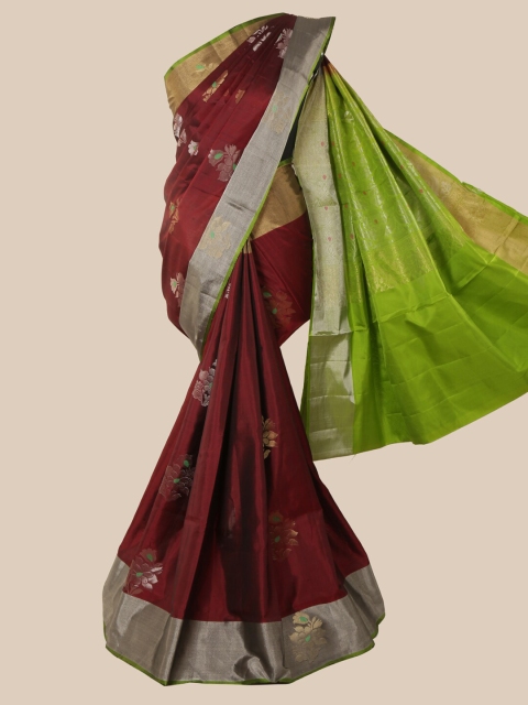 

Pothys Maroon Pure Silk Woven Design Kanjeevaram Saree