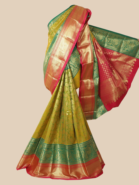 

Pothys Green Woven Design Pure Silk Saree