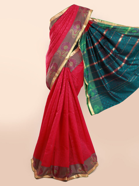 

Pothys Red Woven Design Art Silk Saree