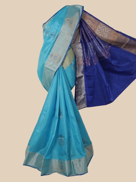 

Pothys Blue Pure Silk Woven Design Kanjeevaram Saree