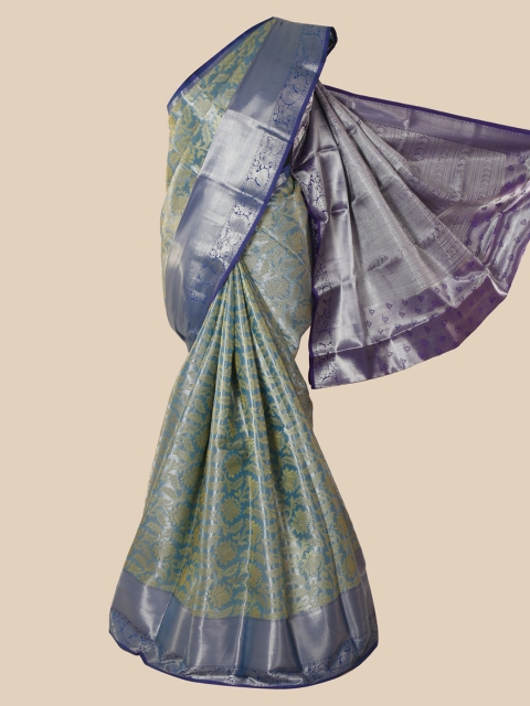 

Pothys Blue & Green Pure Silk Woven Design Saree
