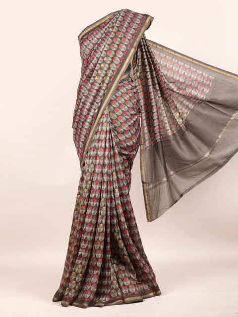 

Pothys Multicoloured Pure Cotton Checked Chanderi Saree, Multi
