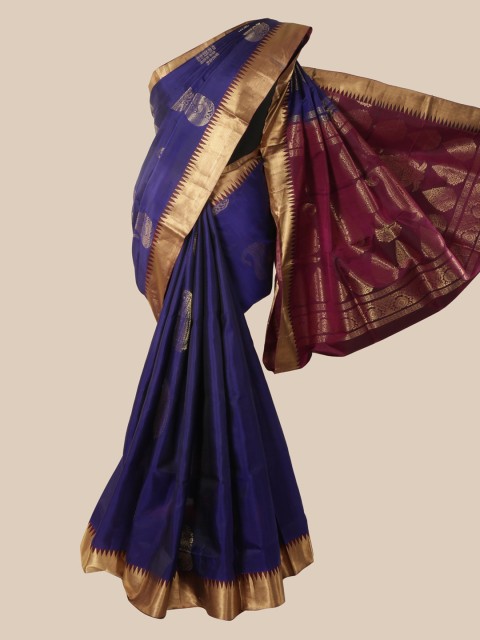 

Pothys Blue Pure Silk Woven Design Kanjeevaram Saree