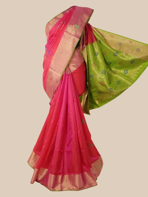 

Pothys Pink Pure Silk Woven Design Kanjeevaram Saree