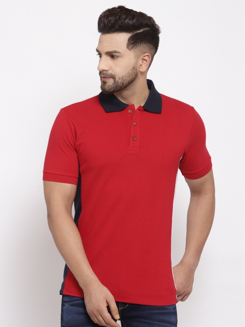 

Kalt Men Red Polo Collar T-shirt