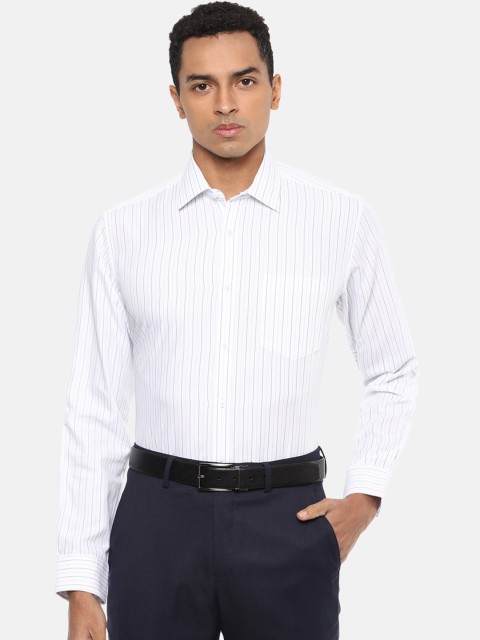 

Van Heusen Men White & Blue Regular Fit Striped Formal Shirt