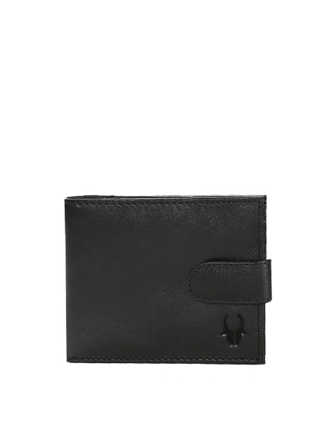 

WildHorn Men Black Textured Two Fold Leather Wallet