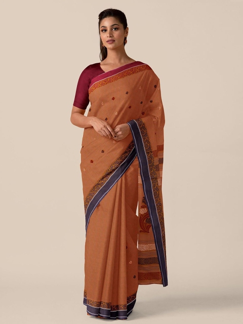 

Taneira Orange Pure Bengal Cotton Saree