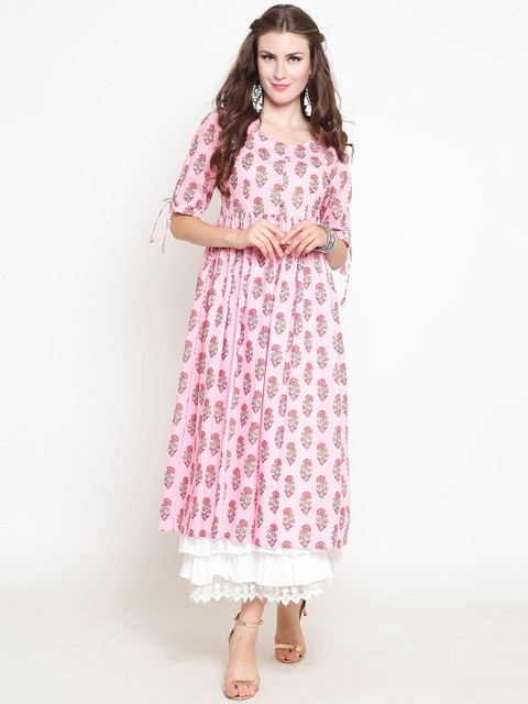 

Sera Women Pink Floral Printed Kurta