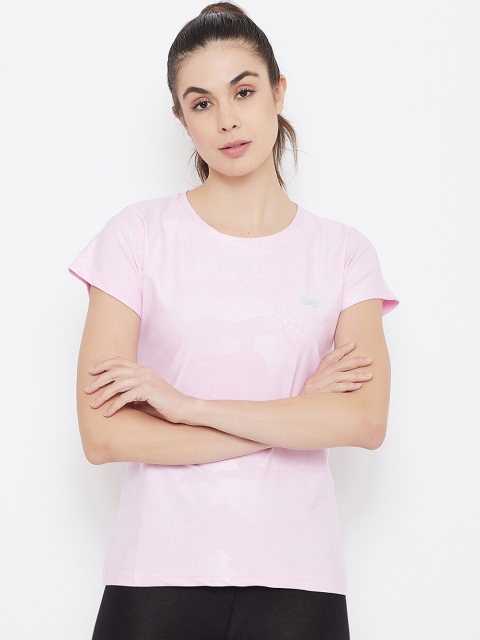 

Clovia Women Pink Solid V-Neck T-shirt