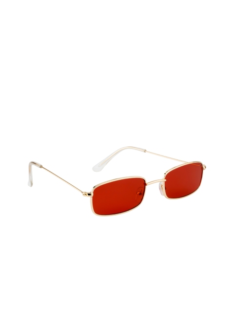

Ted Smith Unisex Red Lens Rectangle Sunglasses with UV Protected Lens TS-CANDY_RED