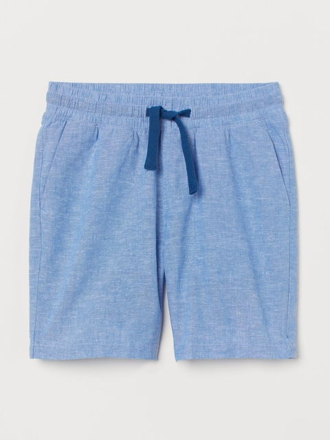 

H&M Boys Blue Pull-On Linen-Blend Shorts