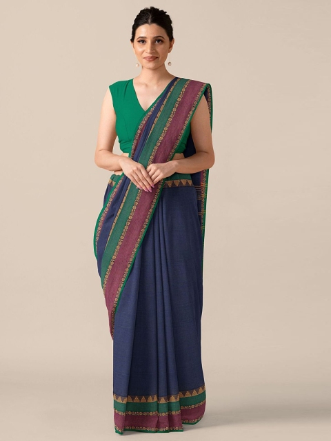 

Taneira Blue & Green Chettinad Pure Cotton Saree