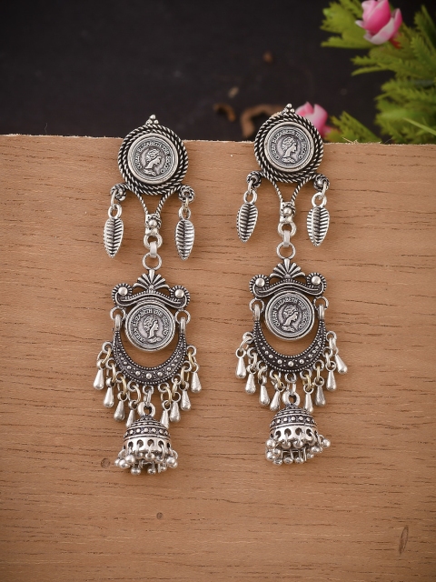 

Silvermerc Designs Silver-Toned Contemporary Drop Earrings